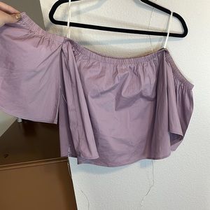 *Free Gift W Purchase* Lavender off the shoulder crop top. Size large.